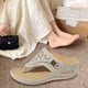 thumbnail image 5 of Mujeres Sandalias ortopédicas Sandalias huecas de verano Sandalias de cuña informales transpirables No Slip gruesas zapatillas de playa para viajes al aire libre, 5 of 6