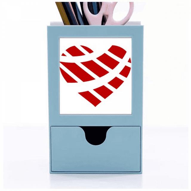 Saint Valentin Rouge en Forme de Coeur Bureau Fournitures Organisateur Stylo Titulaire Carte