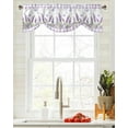 thumbnail image 3 of Purple Lavender Flower Butterfly Purple Plaid Window Curtain Adjustable Tie Up Valance for Living Room Kitchen Window Drapes, 3 of 6