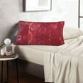 thumbnail image 6 of Sikiie Abstract Red Marble Print Plush Pillow Cover, Wrinkle-proof and Stain-resistant Pillow Protector without Pillow Core, Home Decoration-14"x20", 6 of 6