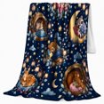 thumbnail image 2 of Whimsical Woodland Slumber Serene Forest Animals Under Starry, Peaceful Bird Art Scene, Warm Flannel Blanket for Cabin and Lodge, Bird Lovers Housewarming Gift, Artistic Home Decor, 2 of 9