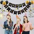 thumbnail image 6 of WarmHaven Black Birthday Decorations, Black and Gold Happy Birthday Banner, Happy Birthday Decorations for Men, Women, Boys and Girls, 6 of 14