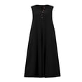 thumbnail image 1 of HBFAGFB Combinaisons pour Femmes Grande Taille Col Rond Décontracté Sans Manches Taille Haute Combinaisons Noires Taille G, 1 of 8