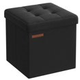 thumbnail image 1 of Otomana SONGMICS con forma de cubo plegable, 30 x 30 x 30 cm, color negro, 1 of 7
