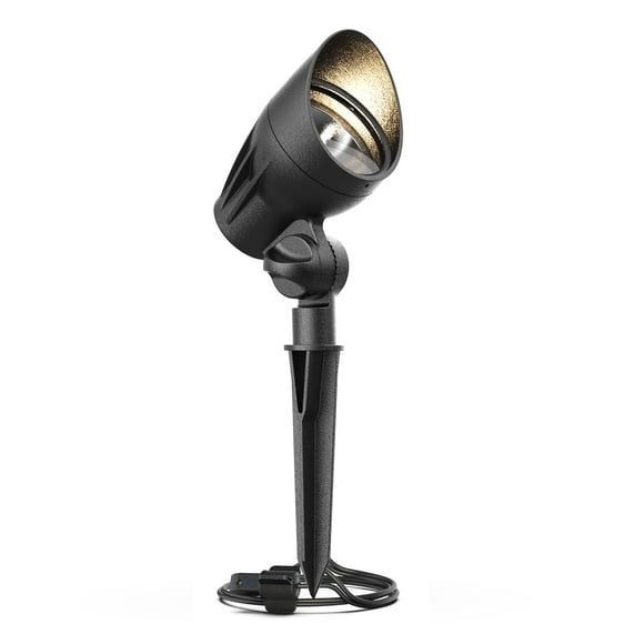 GOODSMANN Projecteurs de Paysage Basse Tension 50W Halogène 380 Lumens Éclairage Extérieur 3000K Blanc Chaud Ampoule Halogène Remplaçable Éclairage Filaire Extérieur avec Connecteur de Câble en Métal