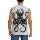 thumbnail image 4 of Fotbe Abstract Ink Octopus Men's Camiseta sin Mangas Estampada para Hombres, Playera Casual para Gimnasio, Entrenamiento, Playa-Small, 4 of 7