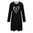 thumbnail image 6 of Sakmal Plus Size Womens Moomoo Nightgowns Comfy Short Black Sleepshirt Long Sleeve Heart Print Nightgowns for Women, 6 of 6