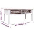 thumbnail image 4 of vidaXL Coffee Table Brown 100x50x45 cm Wood, 4 of 5