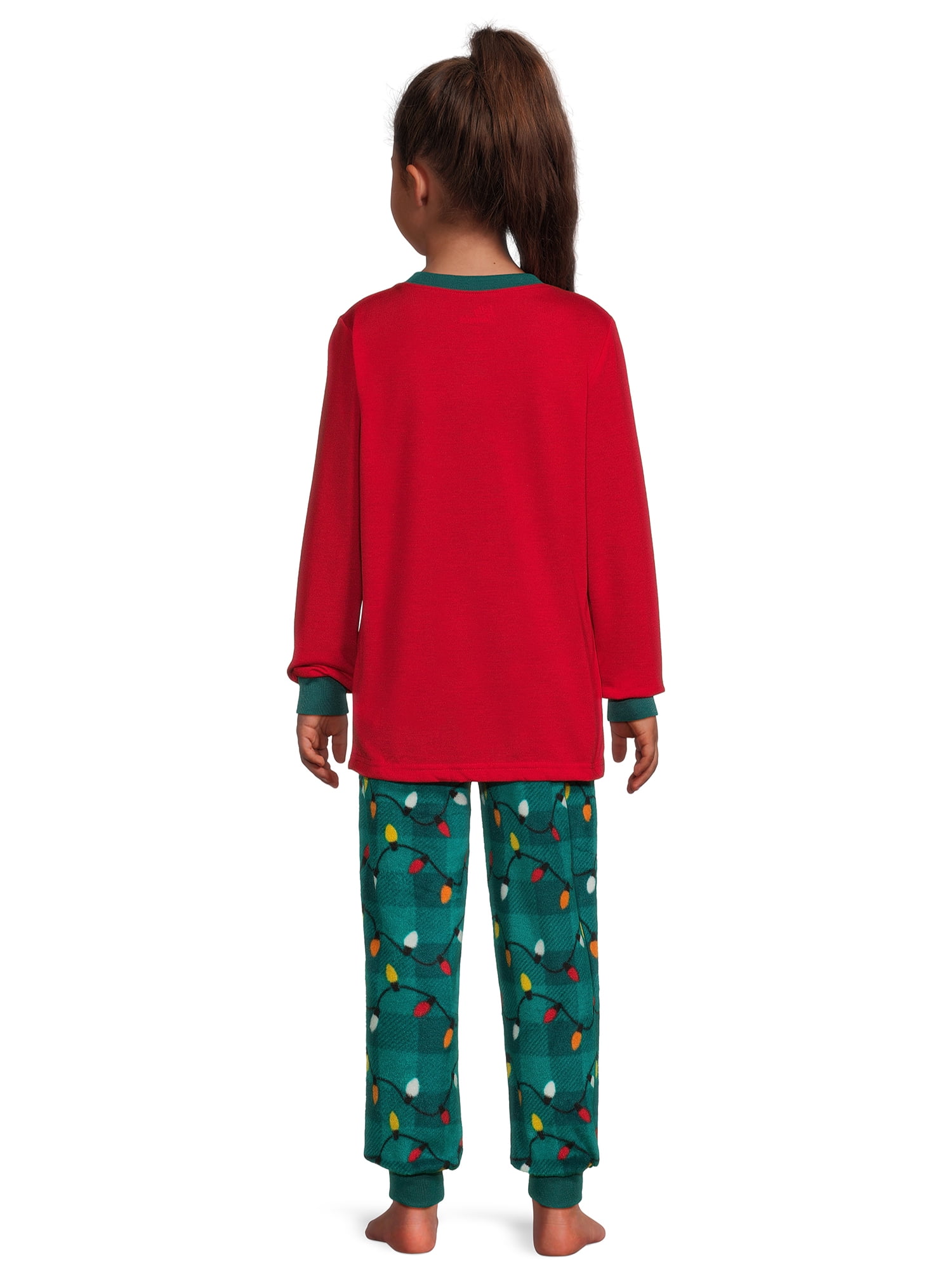 Jolly Jammies Boys and Girls Unisex Merry & Bright Matching Family Pajamas Set, 2-Piece, Sizes 6-12