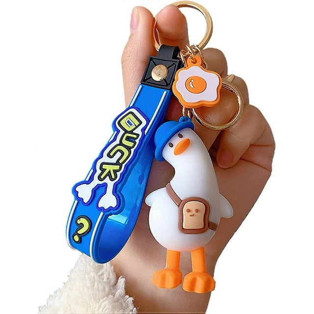 Cute Keychain Kawaii Anime Duck Key Ring Trendy Pendant Chains Cartoon Key Chains Accessories for Teen Girls