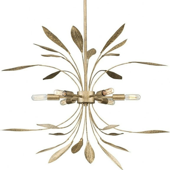 P500415-168-Progress Lighting-Mariposa - 6 Light Pendant-Antique Gold Finish    -Traditional Installation
