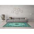 thumbnail image 3 of Ahgly Company Indoor Square Persian Turquoise Blue Traditional Area Rugs, 7' Square, 3 of 4