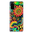 thumbnail image 1 of MUNDAZE Samsung Galaxy S20 Shockproof Clear Hybrid Protective Phone Case Neon Psychedelic Indie Hippie Sunflowers Cover, 1 of 5
