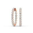 thumbnail image 2 of Lab Diamond Hoop Earring | 8 Carat IGI Certified Round Shape Rylee Hoop Earrings | 14K Rose Gold | Prong Setting FG-VS1-VS2 Quality | Friendly Diamonds, 2 of 5