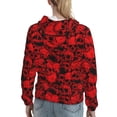thumbnail image 7 of Uemuo Red Skulls 3 Pattern Women's Hoodie with Eye-catching Drawstrings- Casual Pullover Hoodie with Kangaroo Pocket, Stylish Hooded Sweatshirt-Medium, 7 of 7