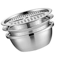 thumbnail image 3 of NUOLUX Vegetable Bowl Grater Slicer Colander Fruit Strainer Kitchen Cutter Basket Drain Washing Rice Basin Potato Dicer Set, 3 of 6