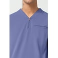 thumbnail image 2 of Cherokee Infinity Men's Partial Zip V-Neck Scrub Top with 3 Pockets Rib-Knit Side Panels Plus Size IN702A, 2XL, Ciel, 2 of 7