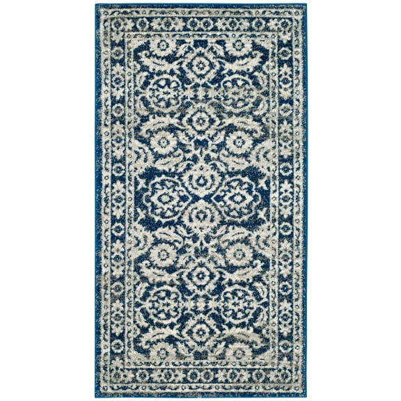 SAFAVIEH Evoke Alfred Bordered Area Rug, Royal/Ivory, 2'2" x 4'
