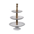 thumbnail image 1 of Bandeja de servir Benzara Mlyn de 3 niveles con base redonda de metal, 61 cm, 1 of 5