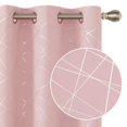 thumbnail image 1 of Cortinas opacas Deconovo con estampado geométrico laminado, aislantes térmicos y ahorro de energía, paneles opacos para ventanas, rosa coral/línea geométrica, 42 x 95 pulgadas, para el hogar, 1 of 6