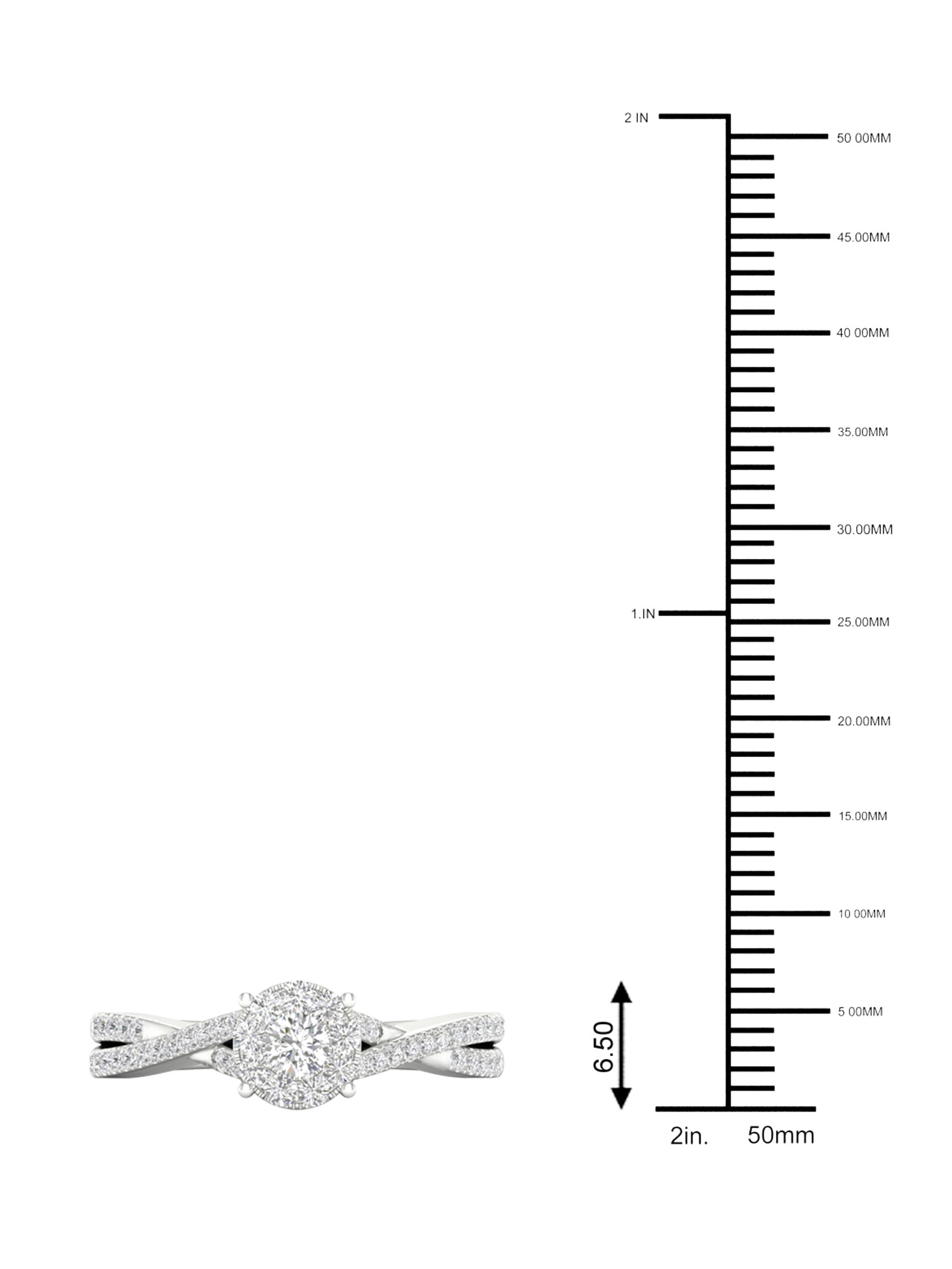 1/2 Carat T.W. Diamond 10kt White Gold Criss Cross Engagement Ring