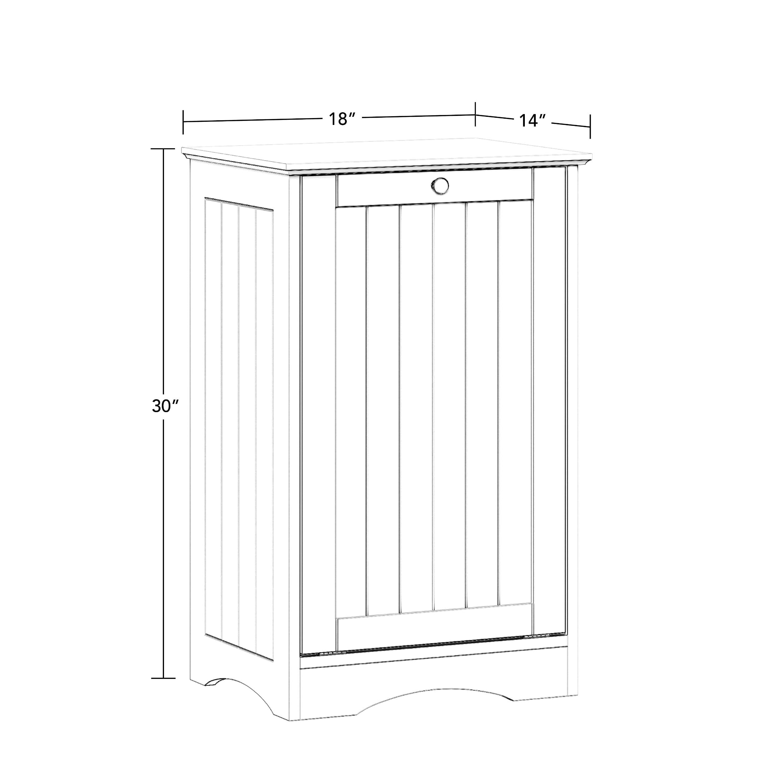 RiverRidge Ashland Tilt-Out Laundry Hamper Cabinet with Cloth Storage Bag - White