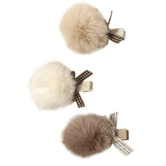Clips de cheveux alligator pompon : 3 Pcs coiffure Élégante de cheveux de canard mignon barrettes Mignonnes