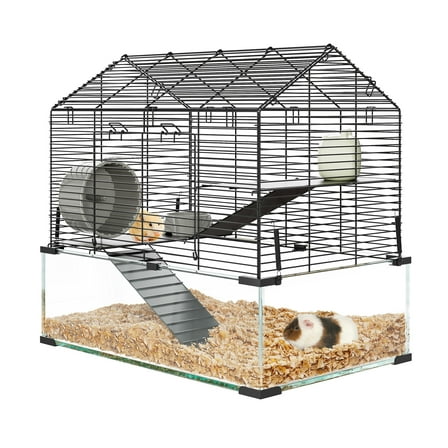 Festisoul 3 Tiers Large Hamster Cage, Small Pet Rat Cage with Running Wheel, Water Bottle Portable Hamster House for Rats, Guinea Pigs