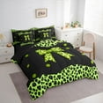 thumbnail image 3 of Castle Fairy Child Teens Adults Cheetah Print Bow Knot Bedding Comforter Set 7-Piece,Old Fashion Leopard Print King Bedding Sets,Black Green Ultra Soft Bed Sheets,Ultra Soft Home Decor,Reversible, 3 of 8