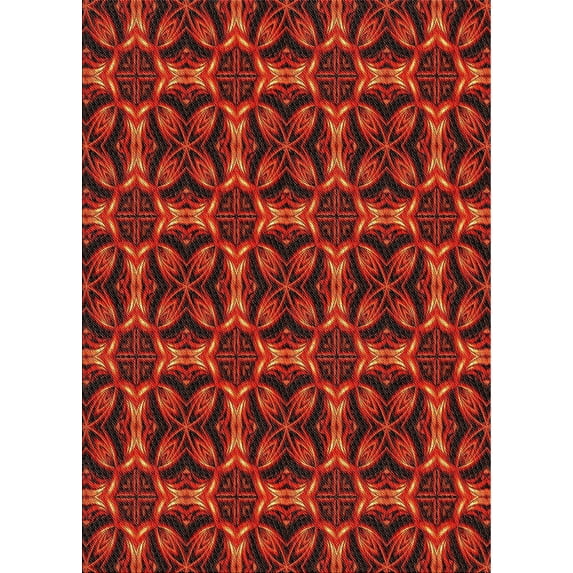Ahgly Company Indoor Rectangle Patterned Cranberry Red Novelty Area Rugs, 2' x 4'