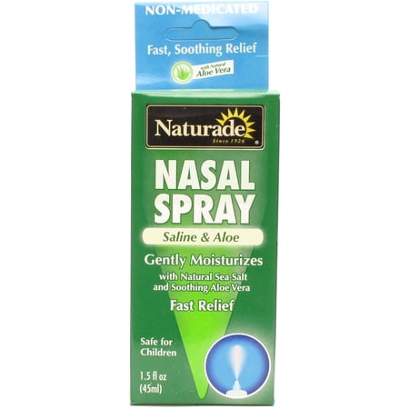 Naturade Cough & Cold Remedies, Saline & Aloe Nasal Spray, 1.5 OZ