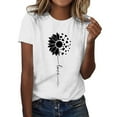 thumbnail image 2 of Fulijie Women's Printed Short Sleeves Crew Neck Leisure T-Shirts, Size S-2XL, Big&Tall, Beige, Womens Simple Casual Printing Comfortable Round Neck Short Sleeve T Shirt, 2 of 4