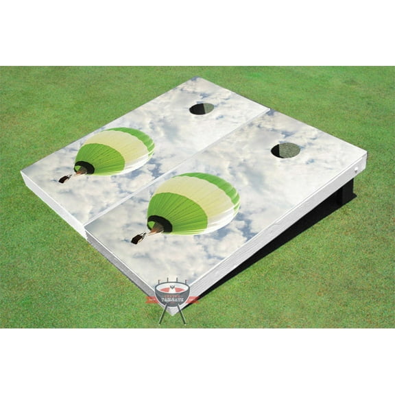 Green Hot Air Balloon Theme Cornhole Boards