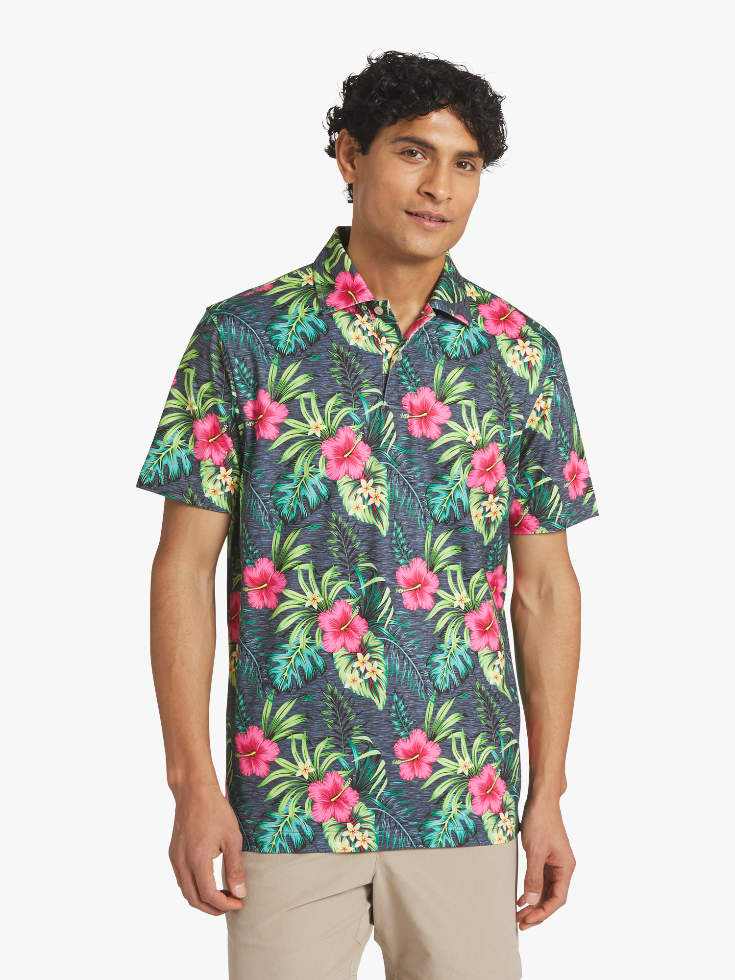 Birdie Bound Men's and Big Men's Novelty Print Golf Polo Shirt