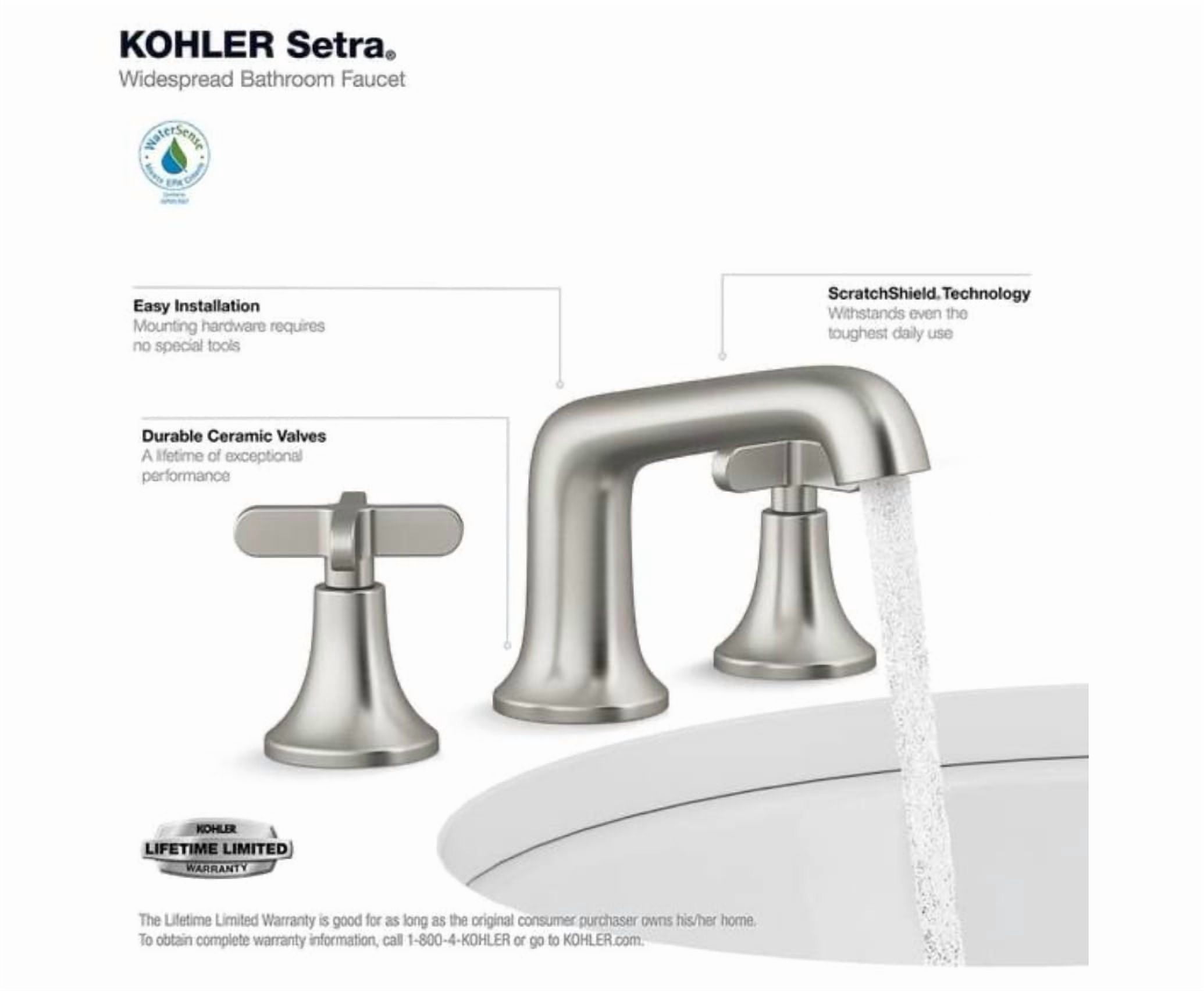 KOHLER Setra 8 in. Widespread 2-Handle Bathroom Faucet in Vibrant Brushed Nickel
