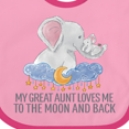 thumbnail image 4 of Inktastic My Great Aunt Loves Me to the Moon and Back Elephants Boys or Girls Baby Bib, 4 of 4