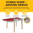 thumbnail image 4 of Red Snowman Christmas Table Cloths for 4 Foot Rectangle Tables, Xmas Tree Snowflake Gifts Patio Waterproof Elastic Fitted Tablecloths, Washable Rectangular Table Cover for Camping, 4 of 8