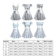 thumbnail image 4 of Women's 2Piece Metallic Outfit Shiny Off Shoulder Crop Top + Silver Mini Skirt Dress Alien Costume Rave Clubwear XXL Holographic Silver - Off Shoulder, 4 of 8