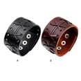 thumbnail image 5 of Guardurnaity Brazalete de cuero para hombre y mujer, joyería decorativa, ajustable, de moda, correa ancha personalizada, regalo de Cuidado del cabello Marrón Guardurnaity CE014748-02, 5 of 5