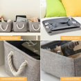 thumbnail image 3 of Cestas de Almacenamiento de Tela para Organizar 3pcs, Cestas Decorativas de Almacenamiento con Asas,Cestas de Tela Organizadoras de Grandes de Plegable para Ropa Juguetes, 3 of 7