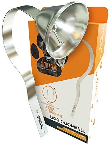 Mighty Paw Metal Potty Bell The Thick-Walled Durable Bell Optimizes Sound Quality Includes Training Guide an All Metal Dog Doorbell with Sleek Silver Bell and Support Mighty Paw Metal Potty Bell The Thick-Walled Durable Bell Optimizes Sound Quality Includes Training Guide an All Metal Dog Doorbell with Sleek Silver Bell and Support