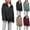 Dark Gray, variant on HuaLeiMao Womens Winter Jacket Casual Solid Color Quilted Cotton Jacket with Pockets Warm Lapel Button Coat Tops