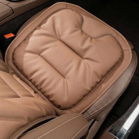 Skin-Friendly Dirt-Repellent Leather Seat Cushions Easy-Clean Leather Seat Cushions for Car Front & Rear Seats(Khaki, Front Seat Cushions – Daily Driving)
