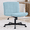 Pale Blue, variant on TMV Criss Cross Chair–Armless Office Chair, Fabric Padded Vanity Chair Computer Chair with Wheels, Wide Seat Swivel Desk Chair for Home Office，Cream