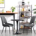 thumbnail image 2 of HOMCOM Modern Round Dining Table Leisure Coffee Bistro Table with Metal Base for Kitchen & Dining Room, Faux Black Marble, 2 of 10