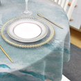 thumbnail image 3 of Summer Beach Round Tablecloth 60 Inch - Ocean Coastal Waterproof Fabric Table Cloth Protector, Nautical Seaside Aqua Beige Tablecloths Washable Table Cover for Kitchen Coffee Table Party, 3 of 6