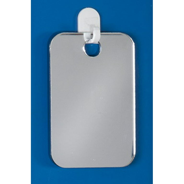 The Shave Well Company Unbreakable Locker Mirror with Adhesive Hook,  Fog-Resistant Mirror, Undistorted Reflection 