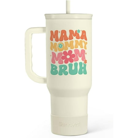 

Mom Tumbler with Handle 40oz Mama Mommy Mom Bruh Cup Stainless Steel Insulated Tumblers Coffee Travel Mugs Gifts for Moms from Daughter Son Best Mother Gift for Birthday Christmas Mothers Day