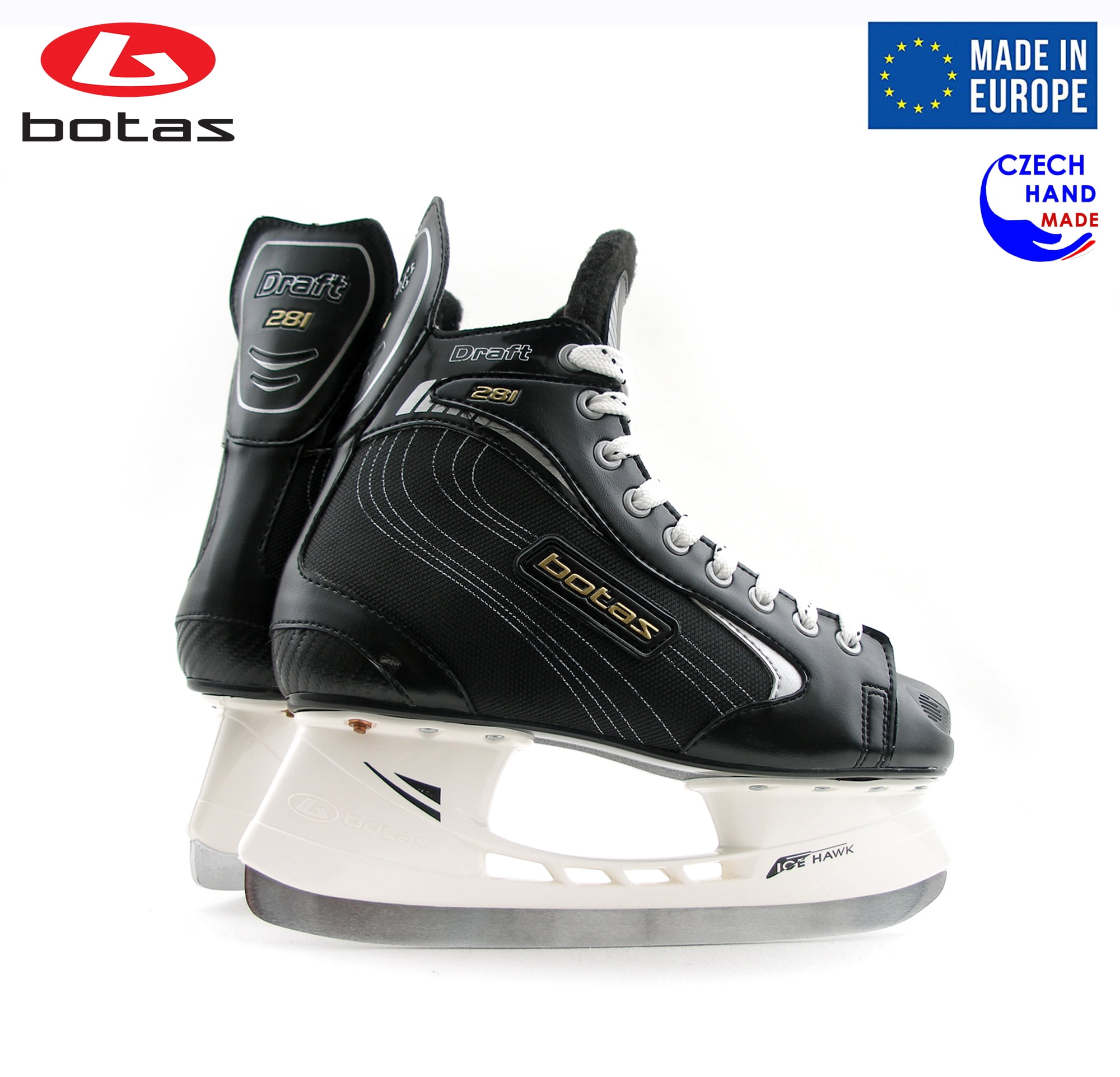 Botas Czech Republic | Color: Black Mens Ice Hockey Skates Draft 281 Made in Europe 