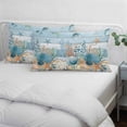 thumbnail image 3 of Blue Coastal Pillow Covers, Linen Long Throw Pillow Case, Summer Beach Starfish Shell Coral Nautical Holiday Pillow Protector Decorative Cushion Cover for Living Room/Bedroom 20" x 30", 3 of 8